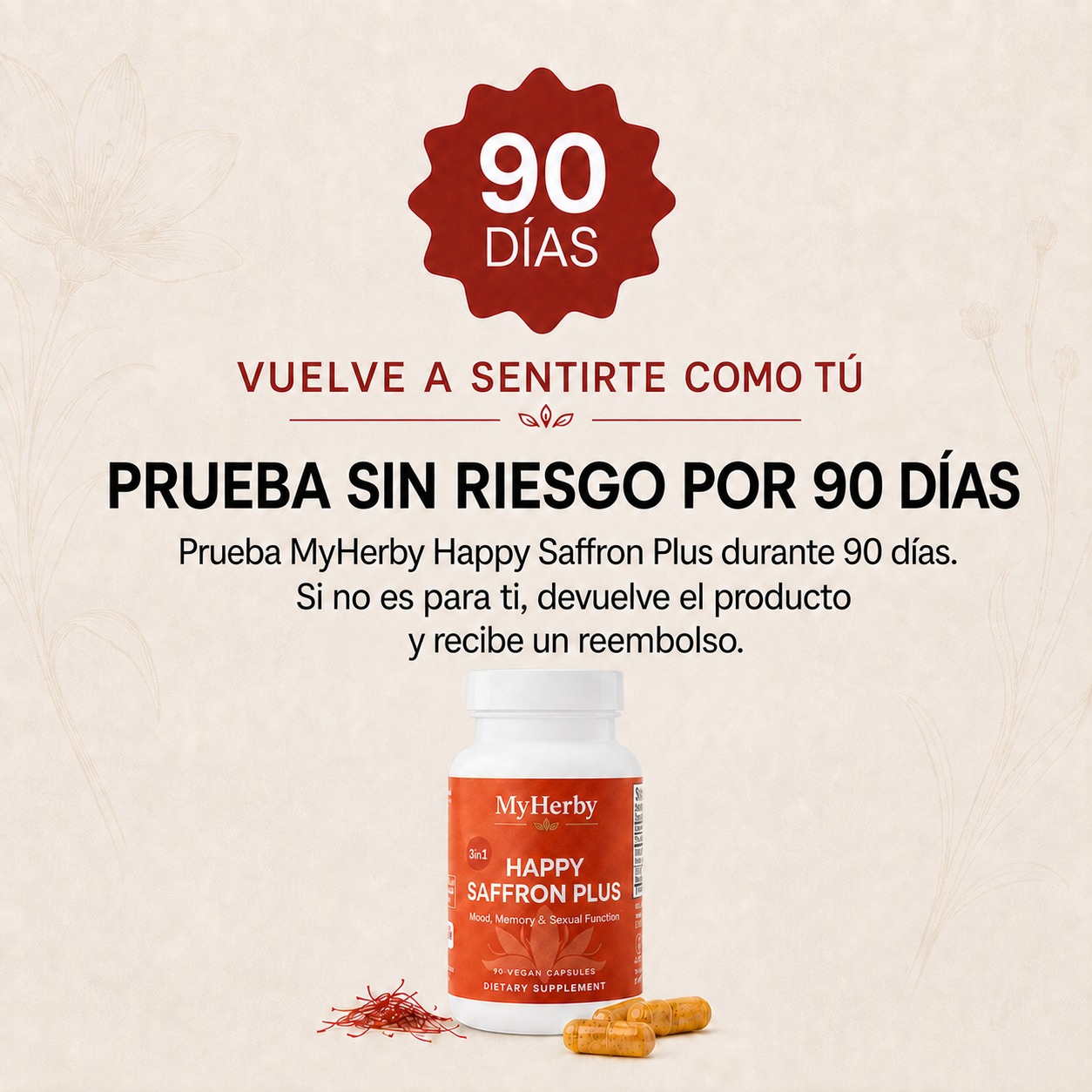 MyHerby Saffron – Fórmula 3 en 1 clínicamente estudiada