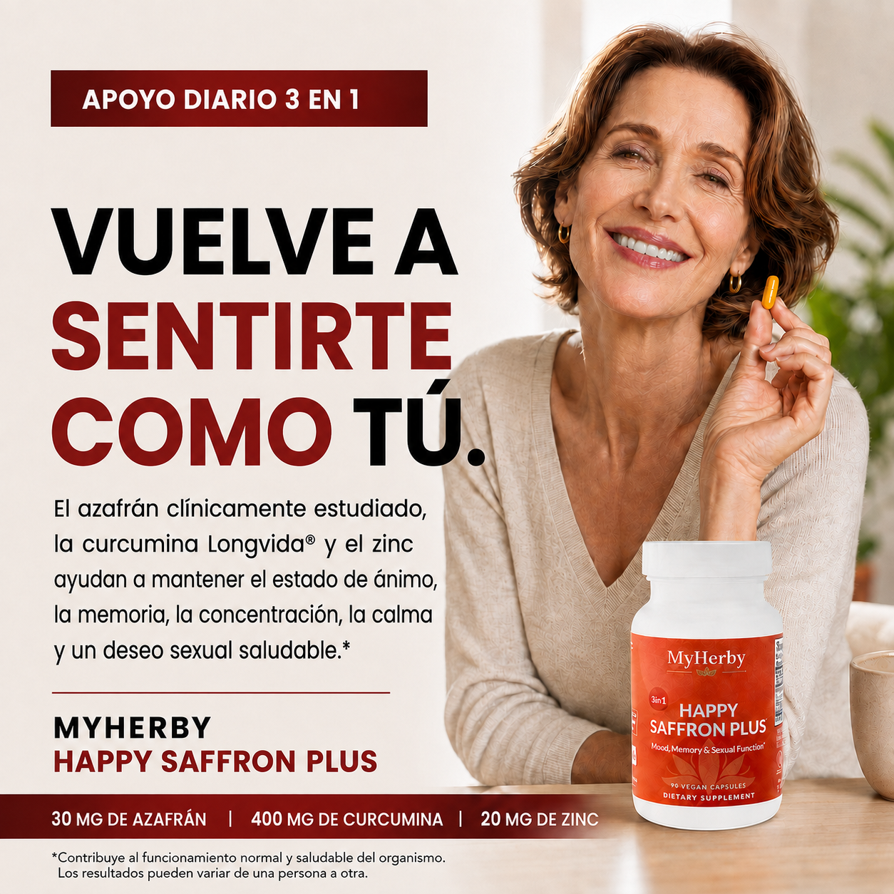 MyHerby Saffron – Fórmula 3 en 1 clínicamente estudiada