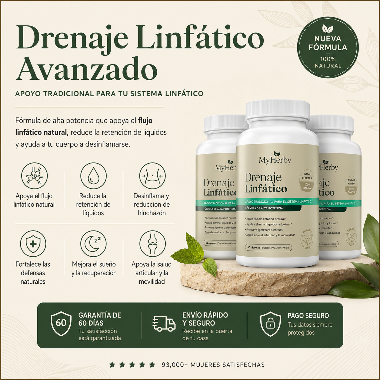 Nueva Fórmula de Máxima Potencia — Cápsulas de Drenaje Linfático