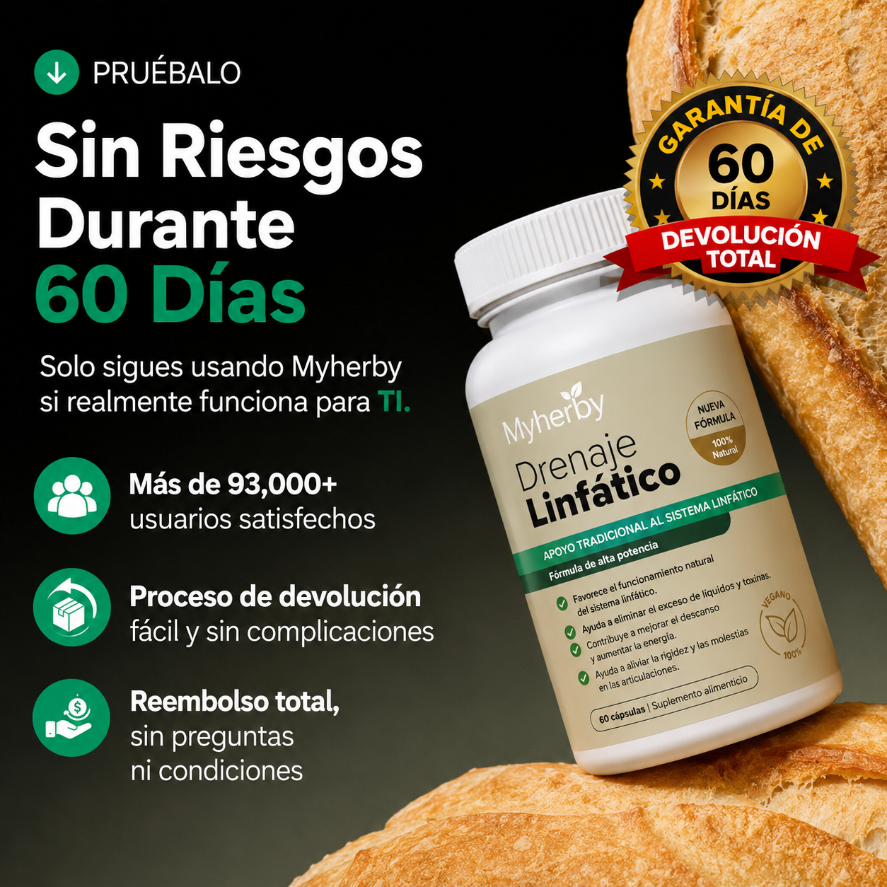 Nueva Fórmula de Máxima Potencia — Cápsulas de Drenaje Linfático